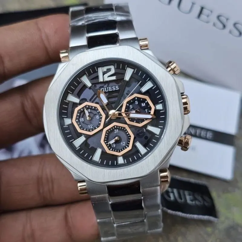 Guess Edge Multi-function Black Dial Casual Men’s Watch- GW0539G1